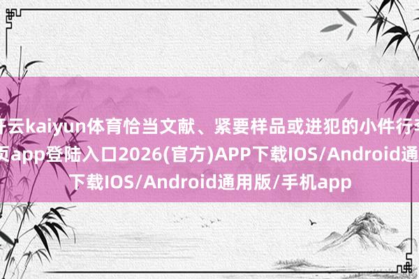 开云kaiyun体育恰当文献、紧要样品或进犯的小件行李-kai云体育网页app登陆入口2026(官方)APP下载IOS/Android通用版/手机app